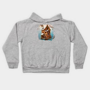 Gingerbread Bird House Kids Hoodie